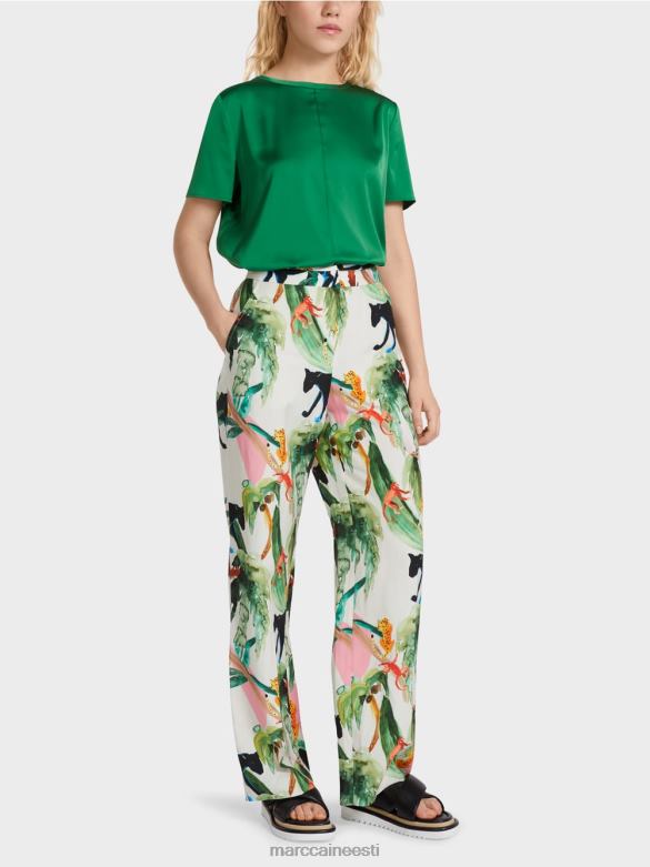 Marc Cain Riietus troopilise motiiviga wukari püksid J8DT650 määrdunudvalge