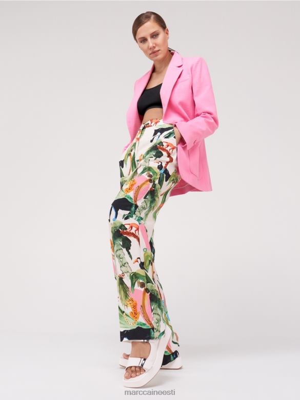 Marc Cain Riietus troopilise motiiviga wukari püksid J8DT650 määrdunudvalge