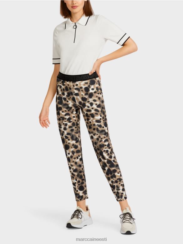 Marc Cain Riietus venivad pressitud kortsudega püksid J8DT708 kerge kohv