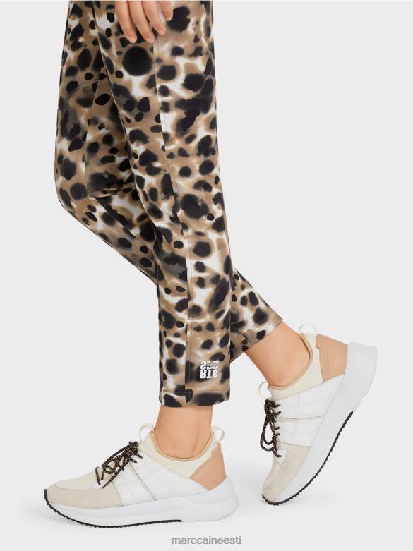 Marc Cain Riietus venivad pressitud kortsudega püksid J8DT708 kerge kohv