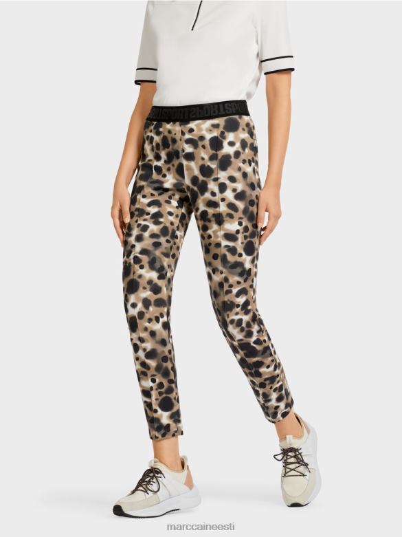 Marc Cain Riietus venivad pressitud kortsudega püksid J8DT708 kerge kohv