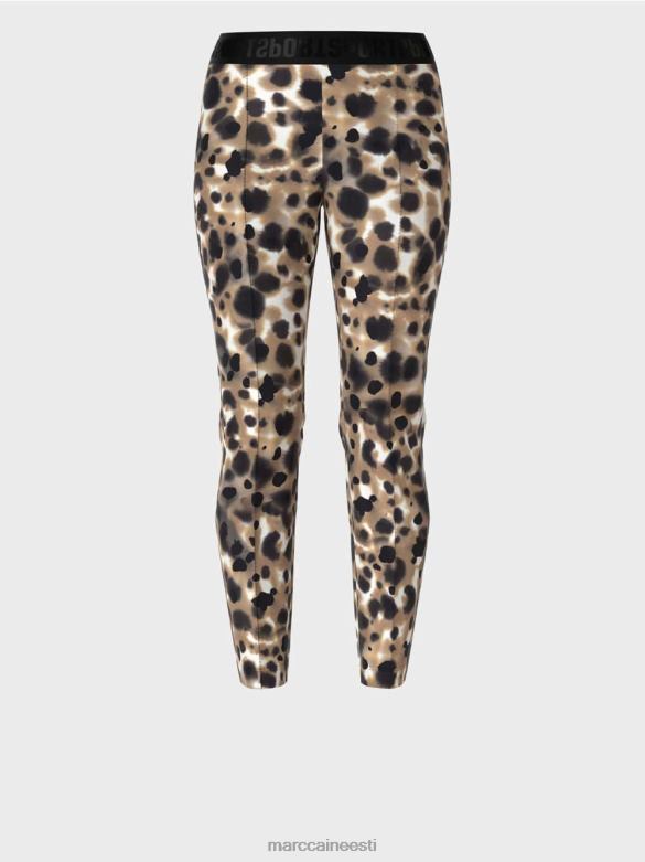 Marc Cain Riietus venivad pressitud kortsudega püksid J8DT708 kerge kohv