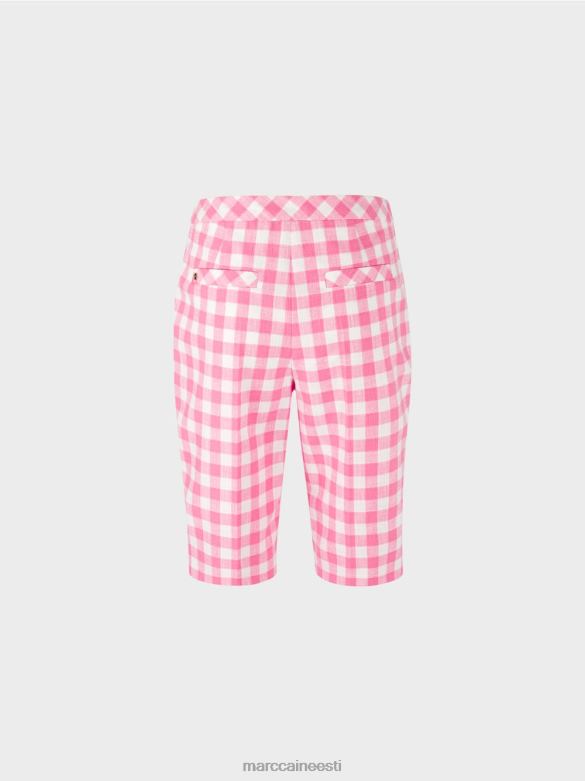 Marc Cain Riietus vichy check lühikesed püksid J8DT698 särav roosa