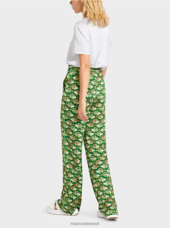 Marc Cain Riietus warringtoni viskoosist jersey püksid J8DT653 tume samblaroheline