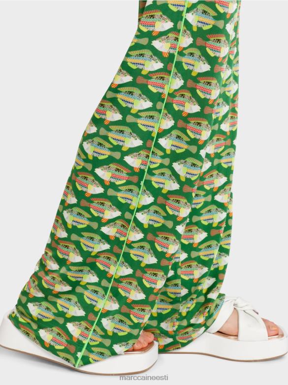 Marc Cain Riietus warringtoni viskoosist jersey püksid J8DT653 tume samblaroheline