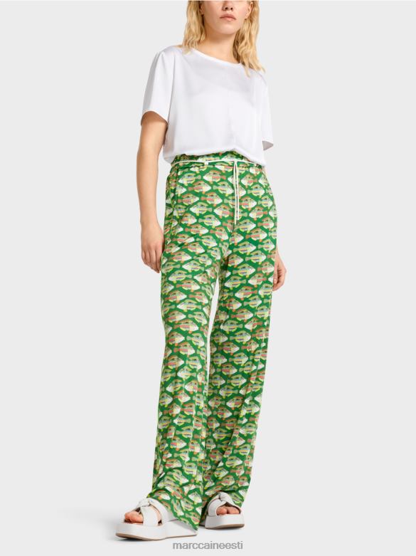 Marc Cain Riietus warringtoni viskoosist jersey püksid J8DT653 tume samblaroheline