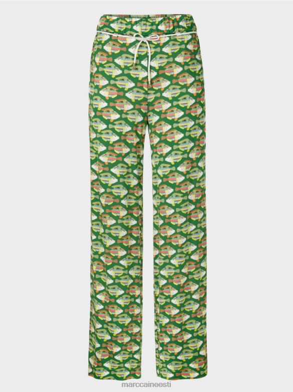 Marc Cain Riietus warringtoni viskoosist jersey püksid J8DT653 tume samblaroheline