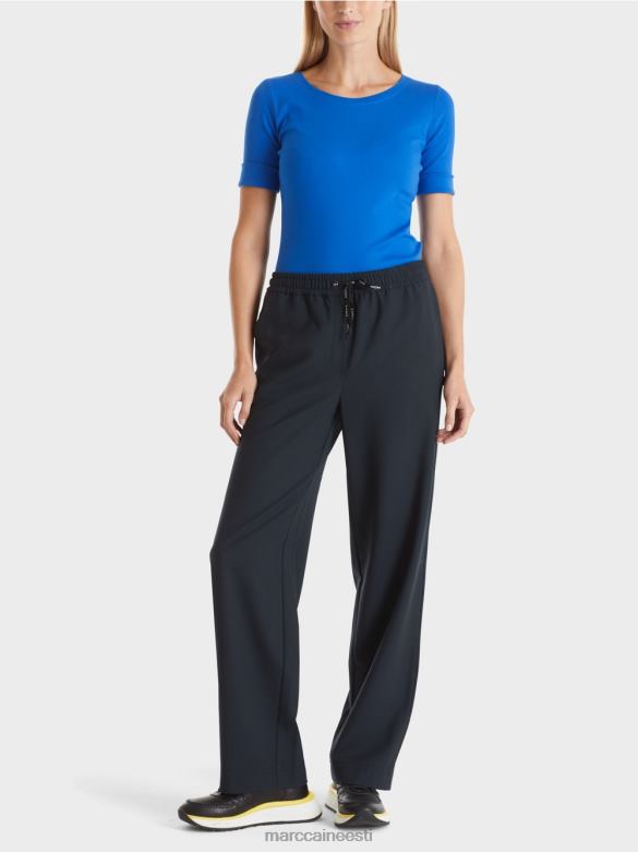 Marc Cain Riietus welby laia säärega nööriga vööpüksid J8DT524 kesköösinine