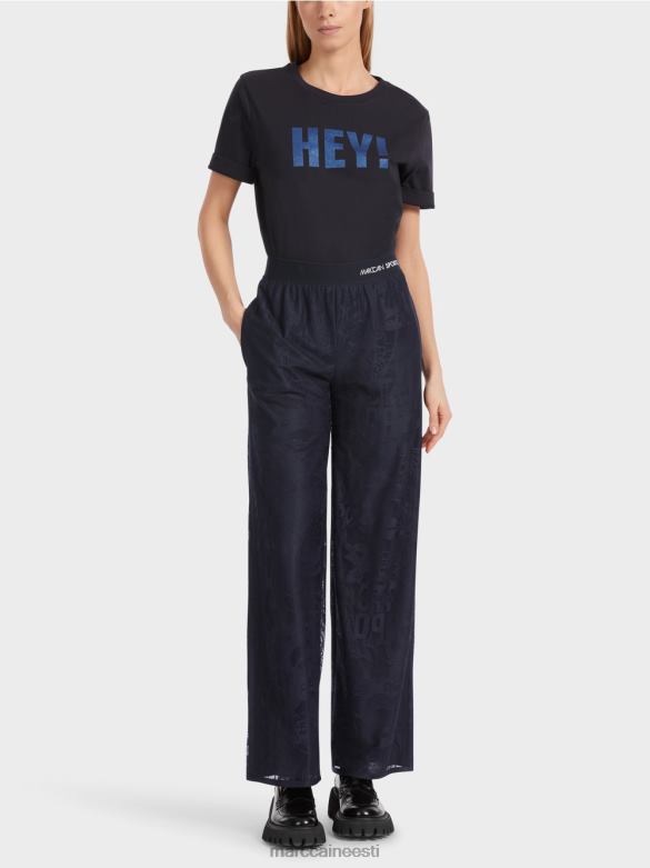 Marc Cain Riietus welby laia säärega püksid tüllpitsist J8DT543 kesköösinine