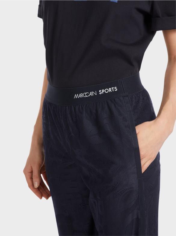 Marc Cain Riietus welby laia säärega püksid tüllpitsist J8DT543 kesköösinine