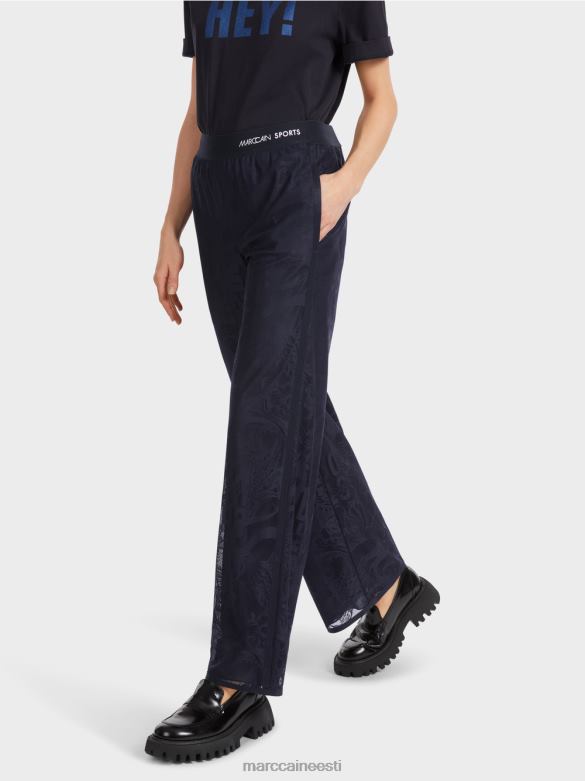 Marc Cain Riietus welby laia säärega püksid tüllpitsist J8DT543 kesköösinine