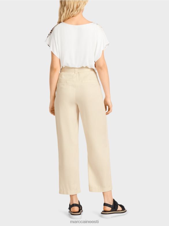 Marc Cain Riietus welleri \"koos ümbermõtlema\" püksid J8DT657 kreem
