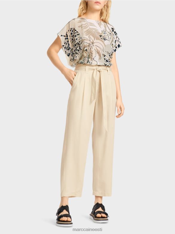 Marc Cain Riietus welleri \"koos ümbermõtlema\" püksid J8DT657 kreem