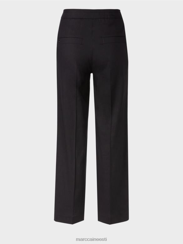 Marc Cain Riietus wukari linasest ja viskoosist püksid J8DT662 kesköösinine