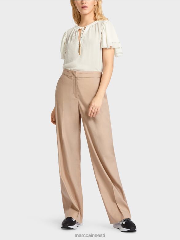 Marc Cain Riietus wukari linasest ja viskoosist püksid J8DT673 sügav liiv