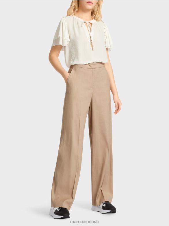 Marc Cain Riietus wukari linasest ja viskoosist püksid J8DT673 sügav liiv