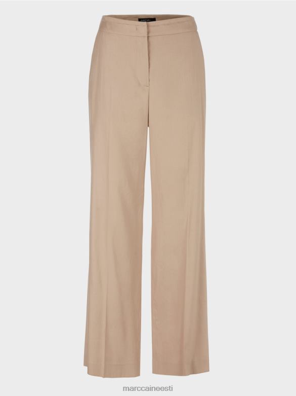 Marc Cain Riietus wukari linasest ja viskoosist püksid J8DT673 sügav liiv