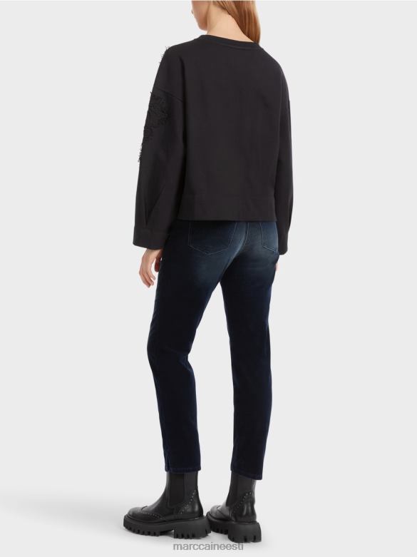 Marc Cain Riietus Sära ja pitsiga dressipluus J8DT1219 kesköösinine