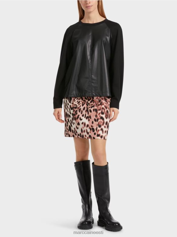 Marc Cain Riietus materjaliseguga raglaani dressipluus J8DT1222 must