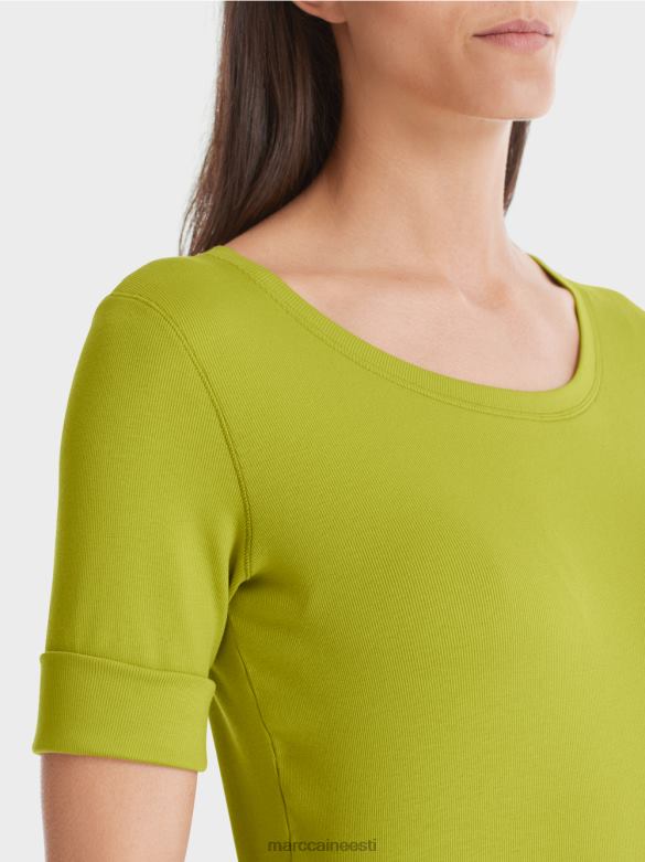 Marc Cain Riietus 3/4 pikkuste varrukatega t-särk J8DT1328 särav oliivroheline