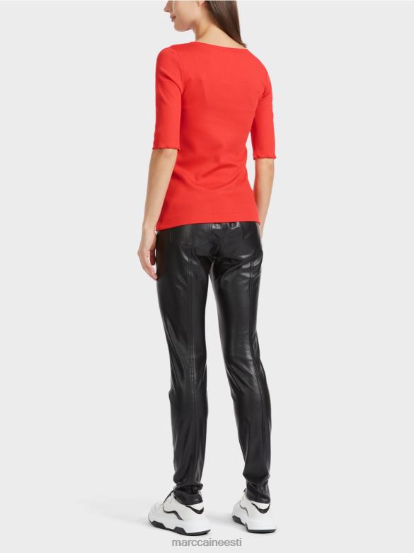 Marc Cain Riietus 3/4 pikkuste varrukatega t-särk J8DT1332 campari