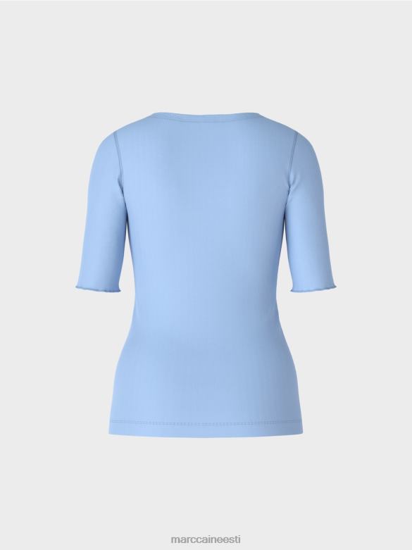 Marc Cain Riietus 3/4 pikkuste varrukatega t-särk J8DT1335 tume suvetaevas