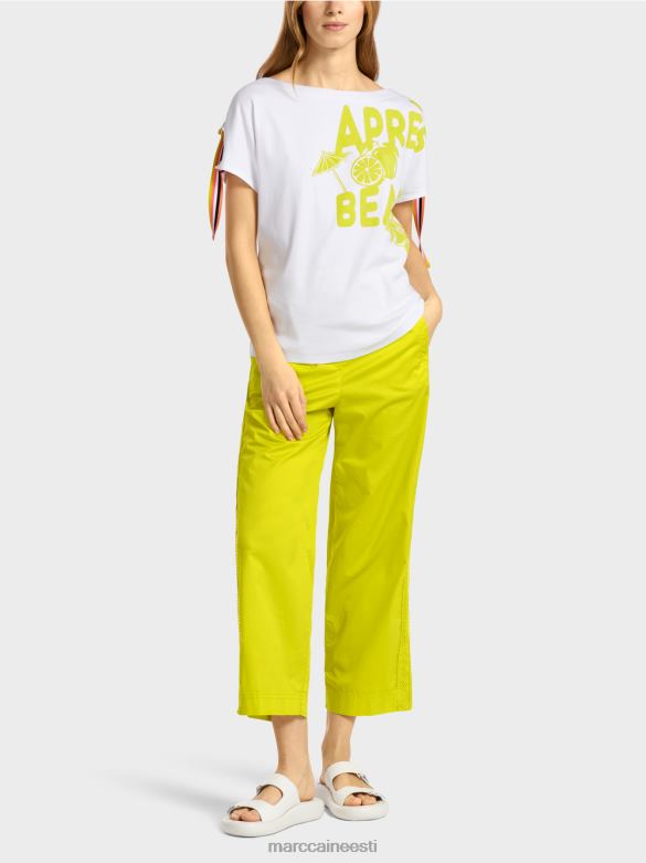 Marc Cain Riietus T-särk avalduse trükiga J8DT1384 valge