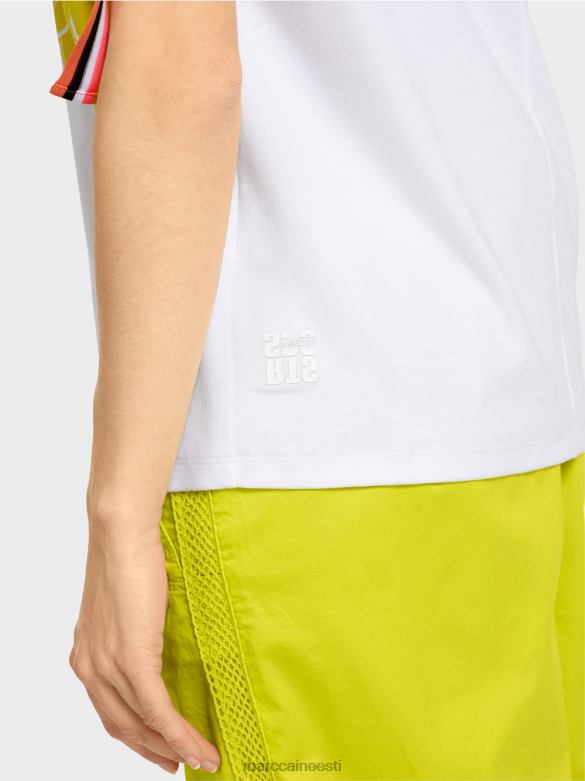 Marc Cain Riietus T-särk avalduse trükiga J8DT1384 valge