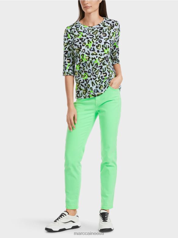 Marc Cain Riietus T-särk üleüldise trükiga J8DT1308 pehme pulber sinine