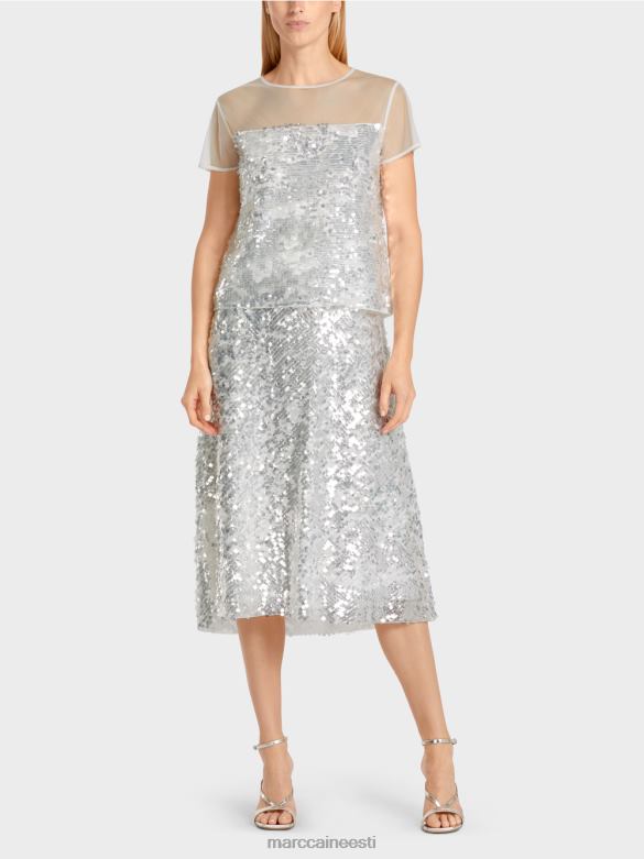 Marc Cain Riietus elegantne litritega topp J8DT1390 määrdunudvalge