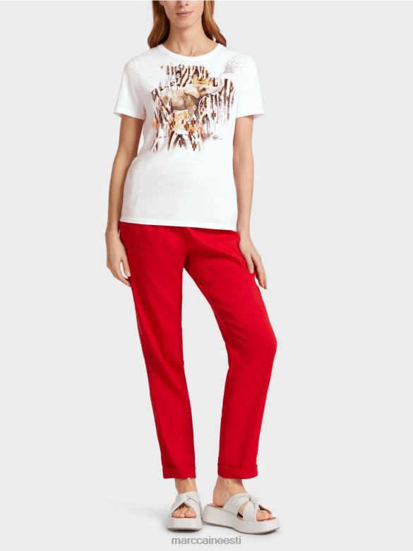 Marc Cain Riietus elevandi motiiviga t-särk J8DT1366 valge