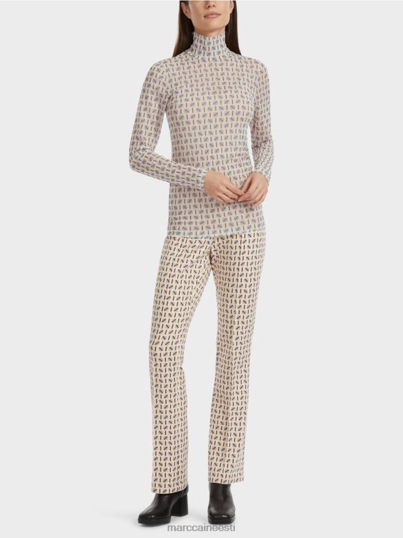 Marc Cain Riietus figuuri kallistav rullkaelusega T-särk J8DT1278 tume kreem