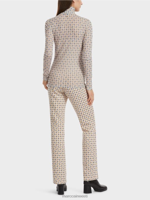 Marc Cain Riietus figuuri kallistav rullkaelusega T-särk J8DT1278 tume kreem