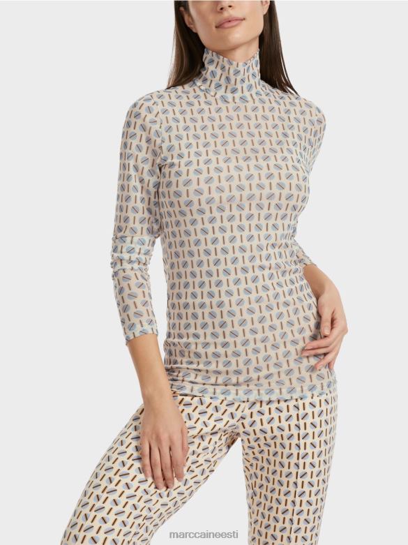 Marc Cain Riietus figuuri kallistav rullkaelusega T-särk J8DT1278 tume kreem