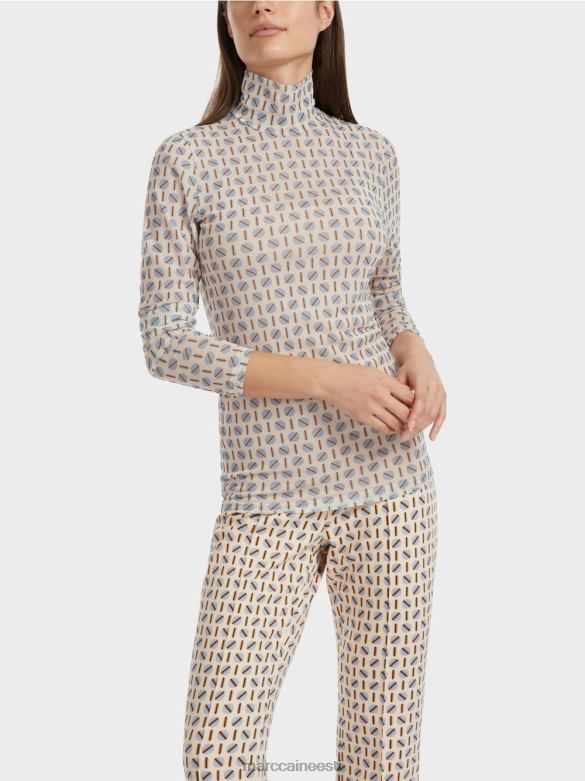 Marc Cain Riietus figuuri kallistav rullkaelusega T-särk J8DT1278 tume kreem