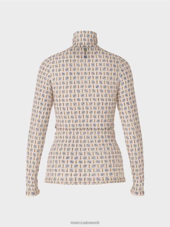 Marc Cain Riietus figuuri kallistav rullkaelusega T-särk J8DT1278 tume kreem