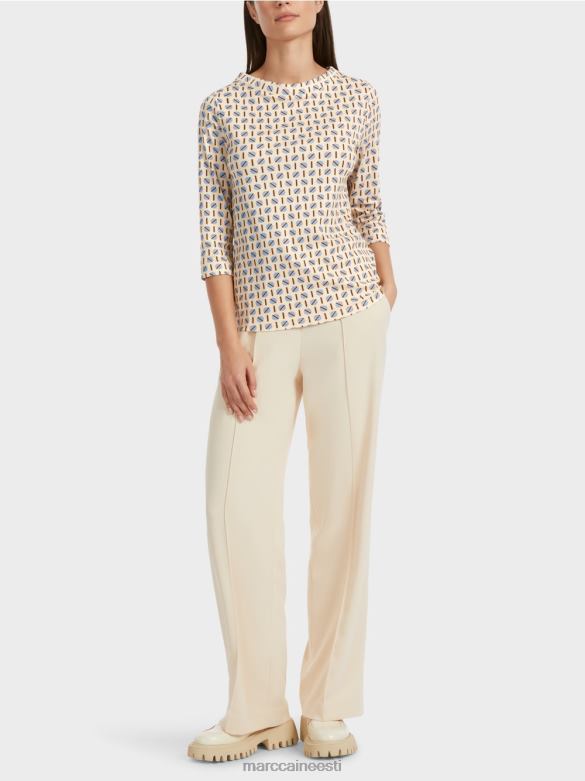 Marc Cain Riietus graafilise disainiga t-särk J8DT1280 tume kreem