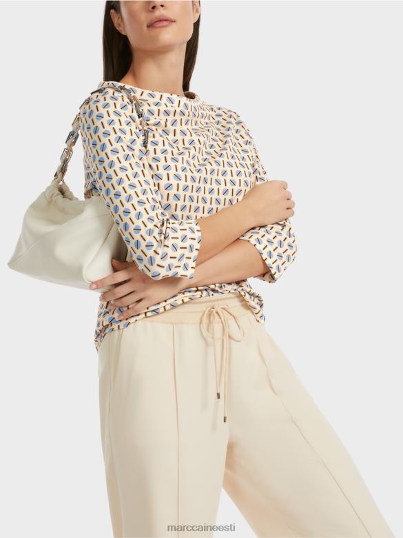 Marc Cain Riietus graafilise disainiga t-särk J8DT1280 tume kreem