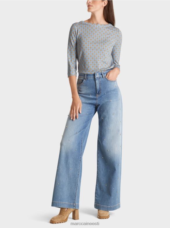 Marc Cain Riietus graafilise disainiga t-särk J8DT1281 tume suvetaevas