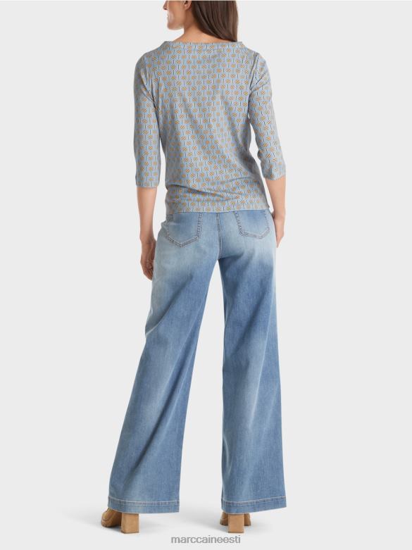 Marc Cain Riietus graafilise disainiga t-särk J8DT1281 tume suvetaevas