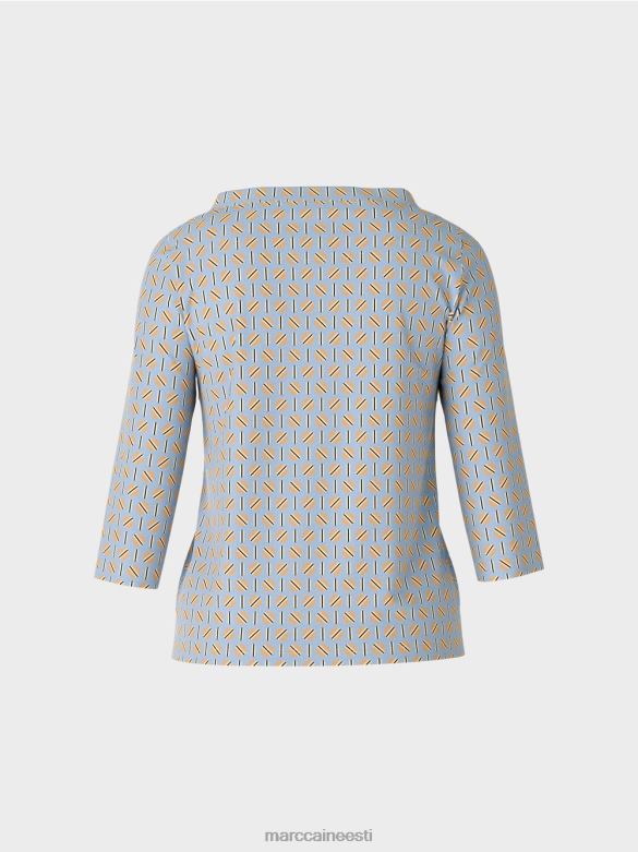 Marc Cain Riietus graafilise disainiga t-särk J8DT1281 tume suvetaevas