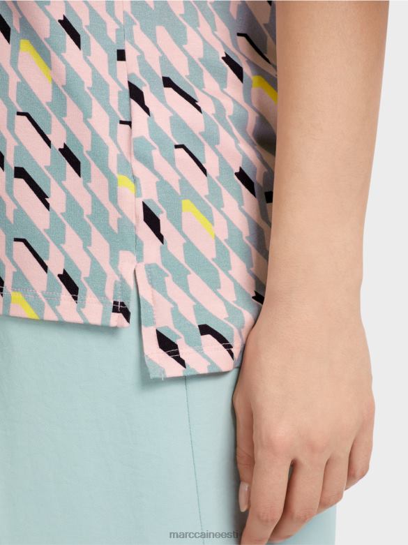 Marc Cain Riietus graafilise disainiga t-särk J8DT1314 tume taevasinine