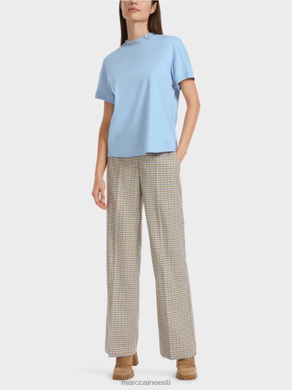 Marc Cain Riietus helmestega kraega t-särk J8DT1284 tume suvetaevas