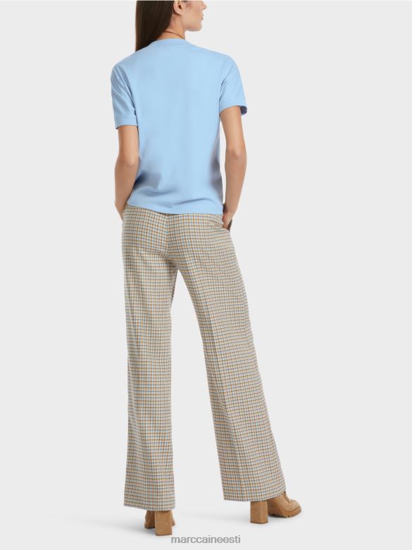 Marc Cain Riietus helmestega kraega t-särk J8DT1284 tume suvetaevas