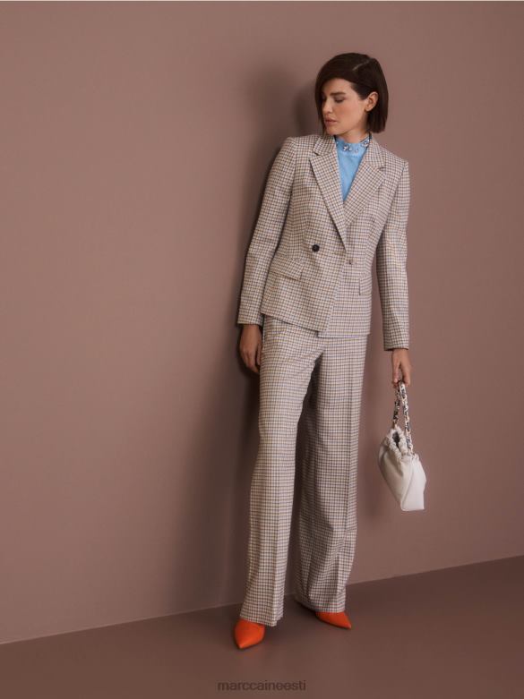 Marc Cain Riietus helmestega kraega t-särk J8DT1284 tume suvetaevas