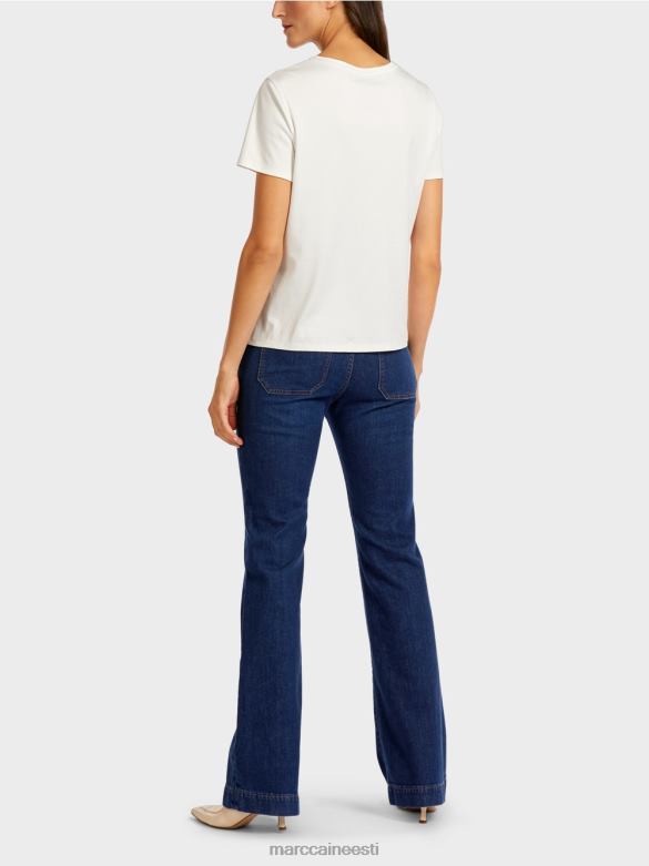 Marc Cain Riietus helmestega t-särk 60ndate disainiga J8DT1454 atmosfääri sinine