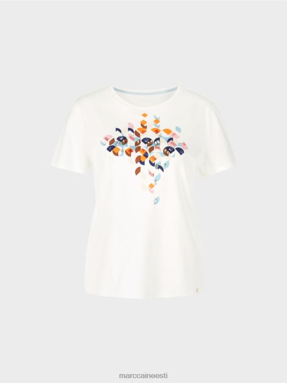 Marc Cain Riietus helmestega t-särk 60ndate disainiga J8DT1454 atmosfääri sinine