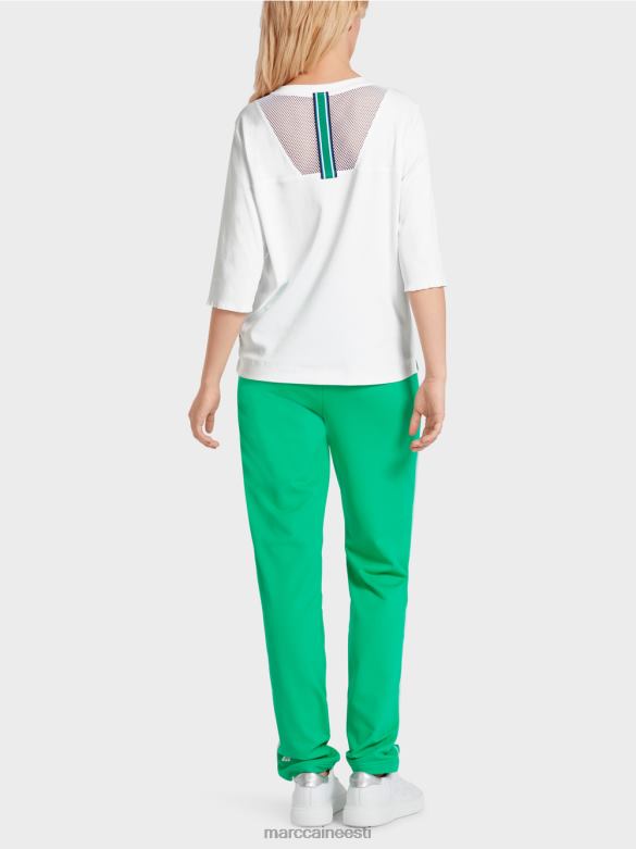 Marc Cain Riietus õhuline võrksisuga t-särk J8DT1361 valge