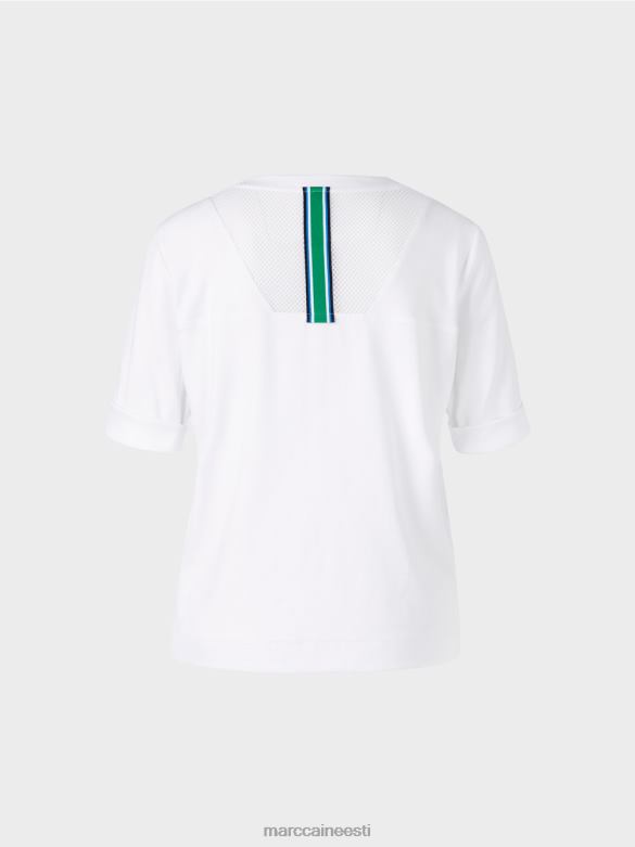 Marc Cain Riietus õhuline võrksisuga t-särk J8DT1361 valge