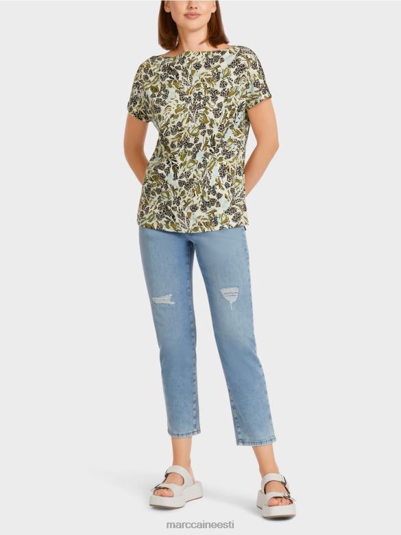 Marc Cain Riietus kärbitud kimonovarrukatega t-särk J8DT1424 pehme katuseaken